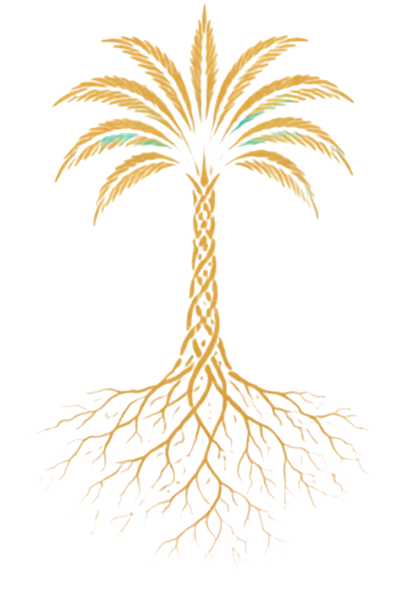 ROOTED palm tree with visible roots