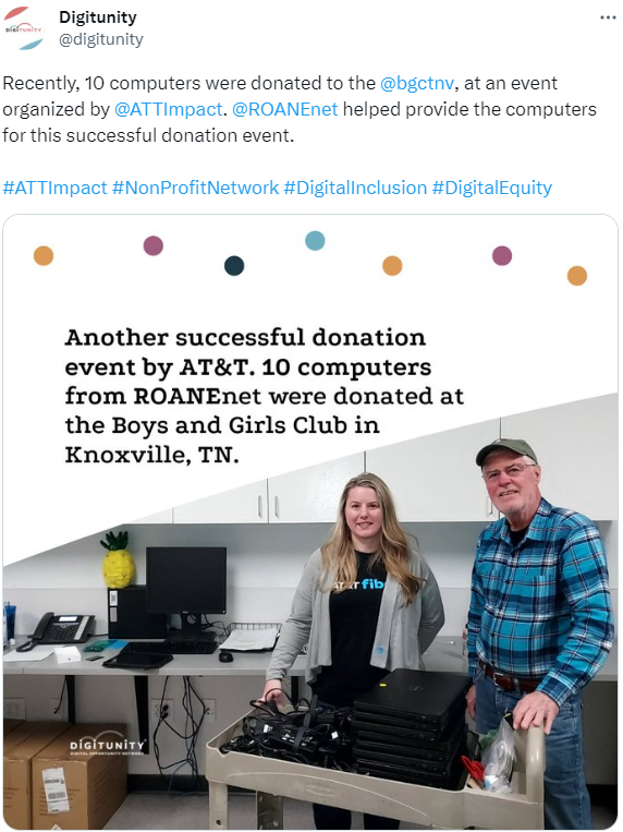 Another Successful ROANEnet Donation of Computers Another Successful ROANEnet Donation of Computers